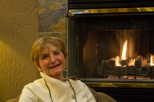 Ann Lyons relaxes at the lodge after a fantastic day of skiing